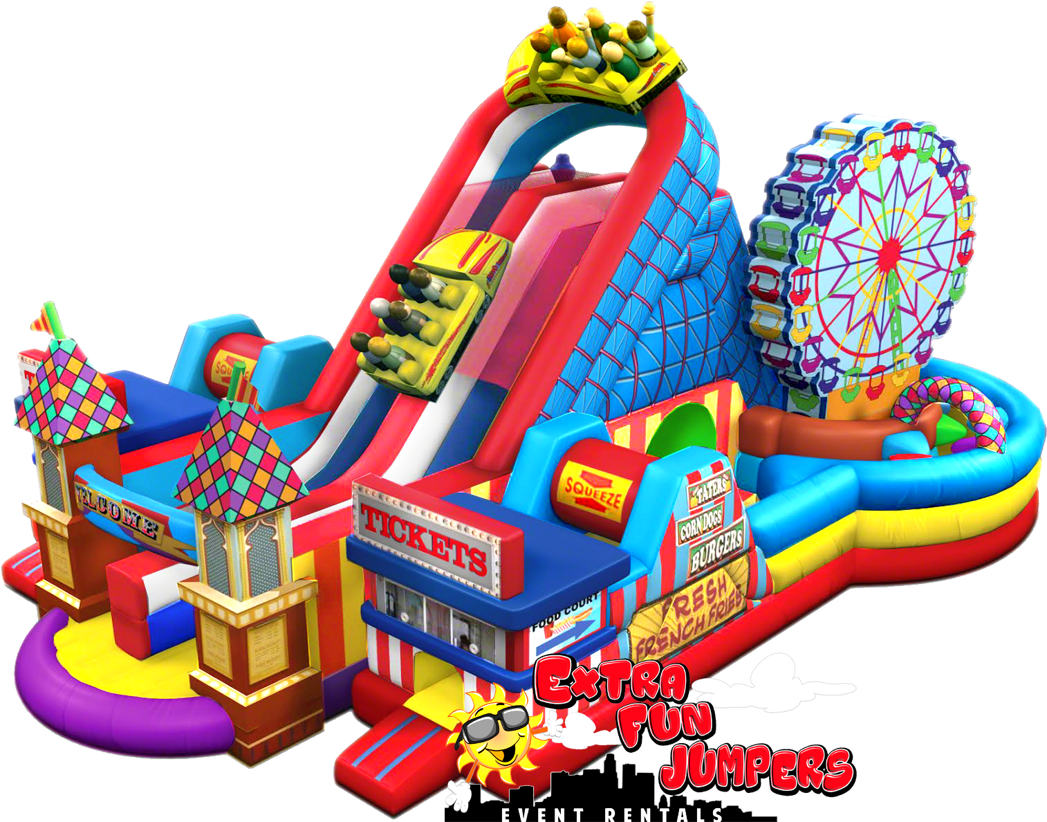 Extra Fun Jumpers & Event Rentals Inflatable Party - Cool Jumpers For Rent (1550x1194)