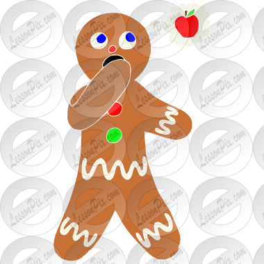 Hungry Gingerbread Man Stencil - Cartoon (380x380)