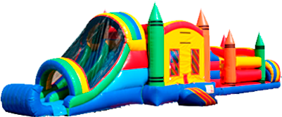 53ft Obstacle Course - Ez Inflatables Crayon Combo Bounce House - C231 (400x400)