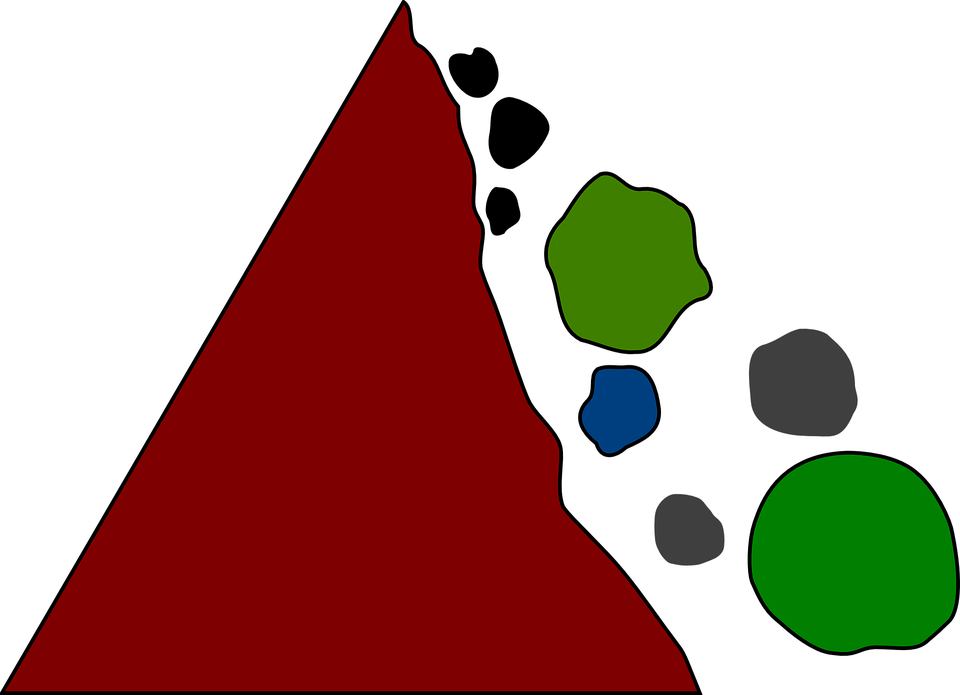 Boulder Clipart Falling Rock Pencil And In Color Boulder - Falling Rocks Road Sign (960x695)