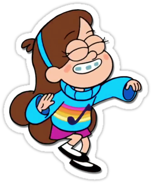 Gravity Falls' Mabel Pines Dancing - Gravity Falls Stickers (375x360)
