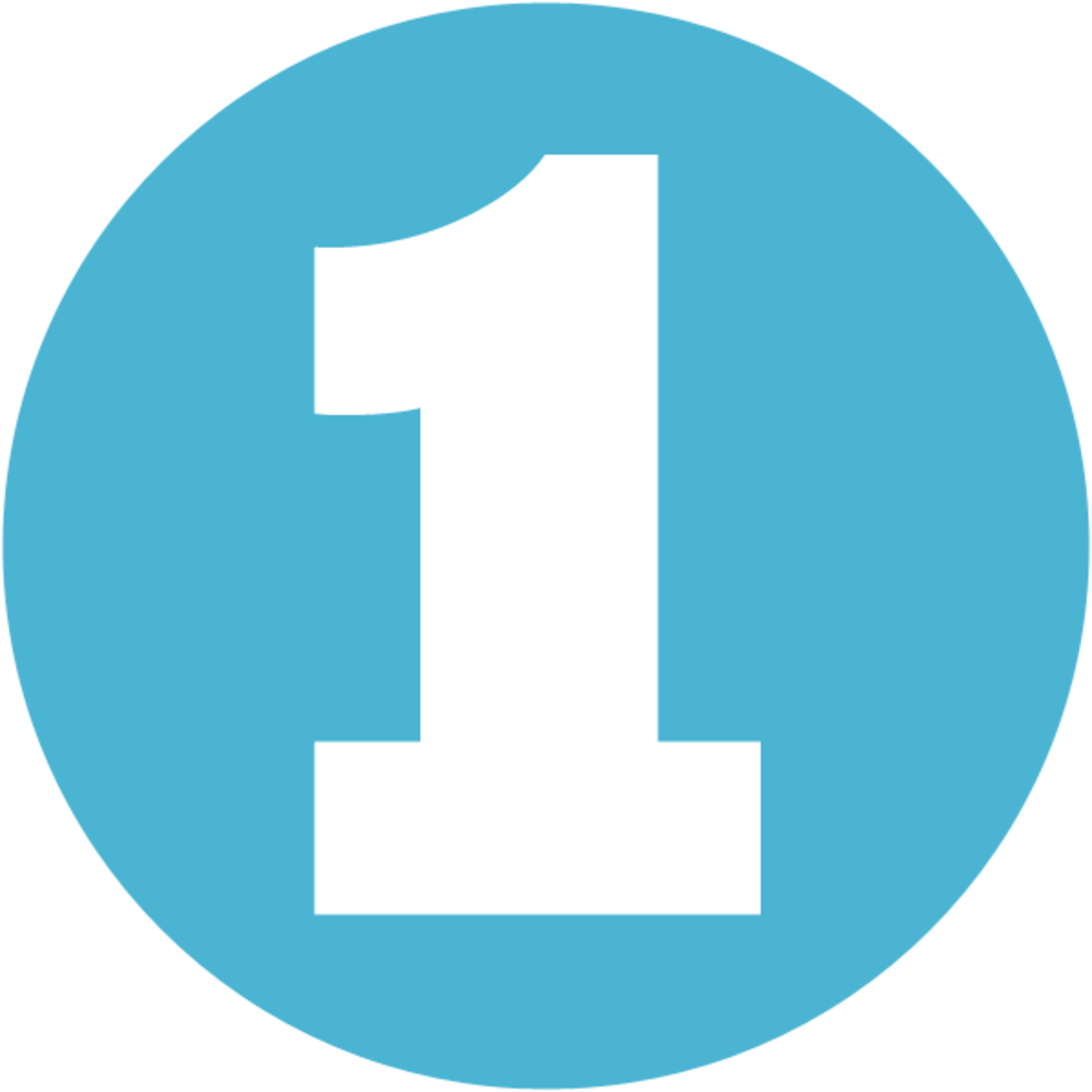 Circle Blue Number 1 Png Image - 1 Png (1000x1000)