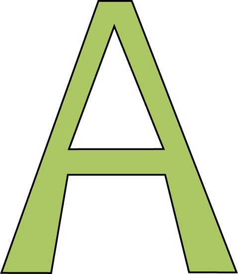 Green Letter A Clip Art - Letter A Clip Art Green (479x550)
