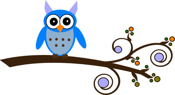 Owl On Branch Clip Art (600x325)
