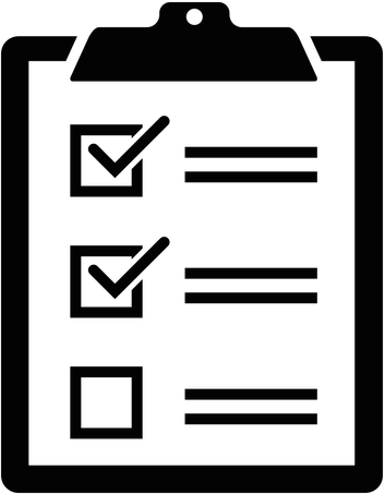 Preparing For Online Submission - Checklist Icon Black And White (353x453)