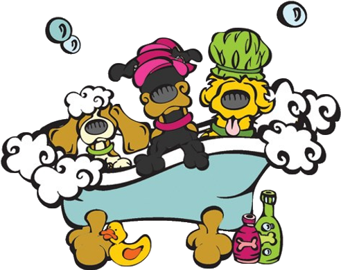Pics Photos Funny Dog Bath Cartoon Clip Art Images - Dogs In A Bathtub (600x400)