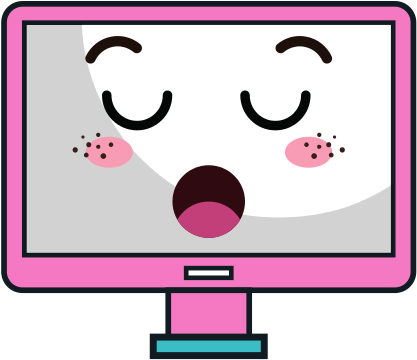 Computer Monitor Kawaii Cartoon - Monitor De Computadora Animado (550x550)