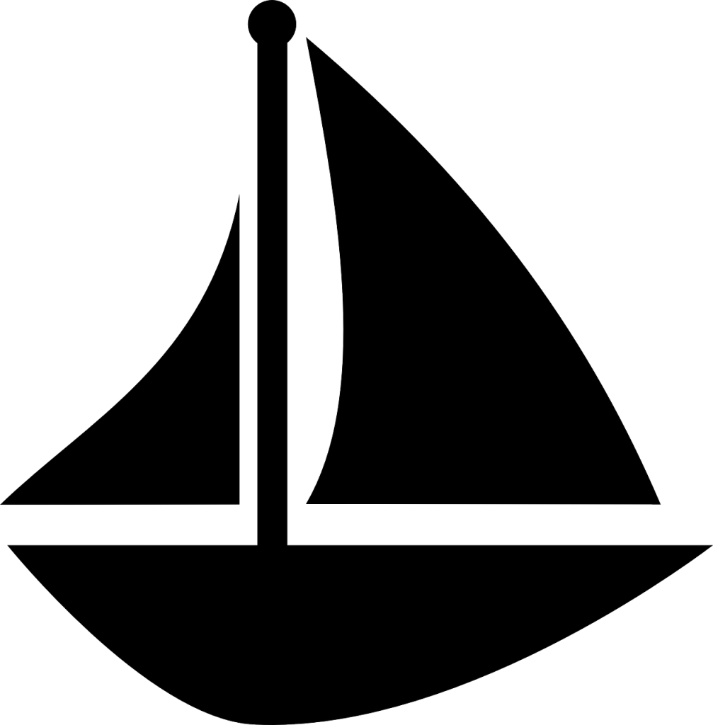 Sailboat Clip Art - Boat Clipart Black And White (1024x1024)