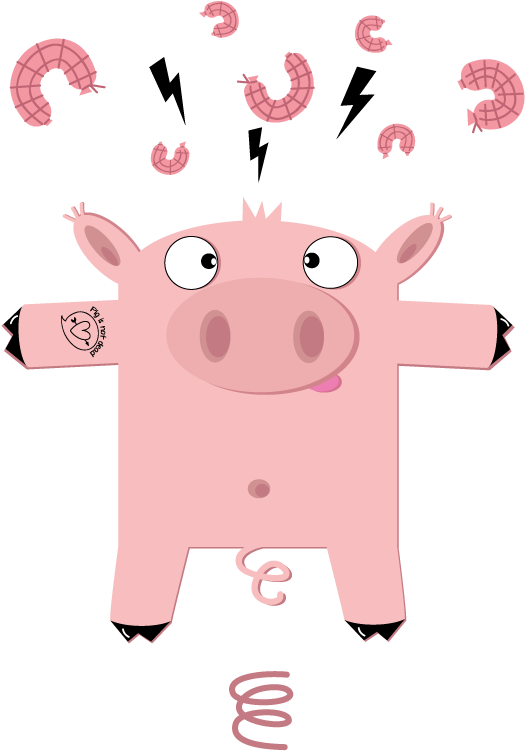 Sticker Repositionnable "mister Pig" - Cartoon (595x842)
