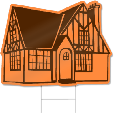 House Shaped Sign - Tudor House Clip Art (450x450)