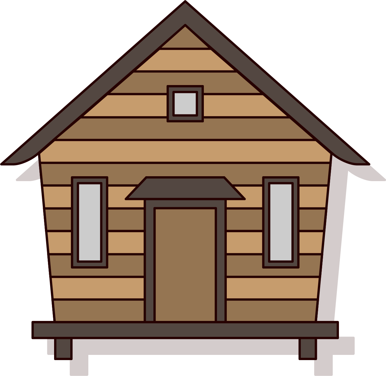 Chalet Log Cabin House - Cabin Cartoon Transparent (1263x1229)