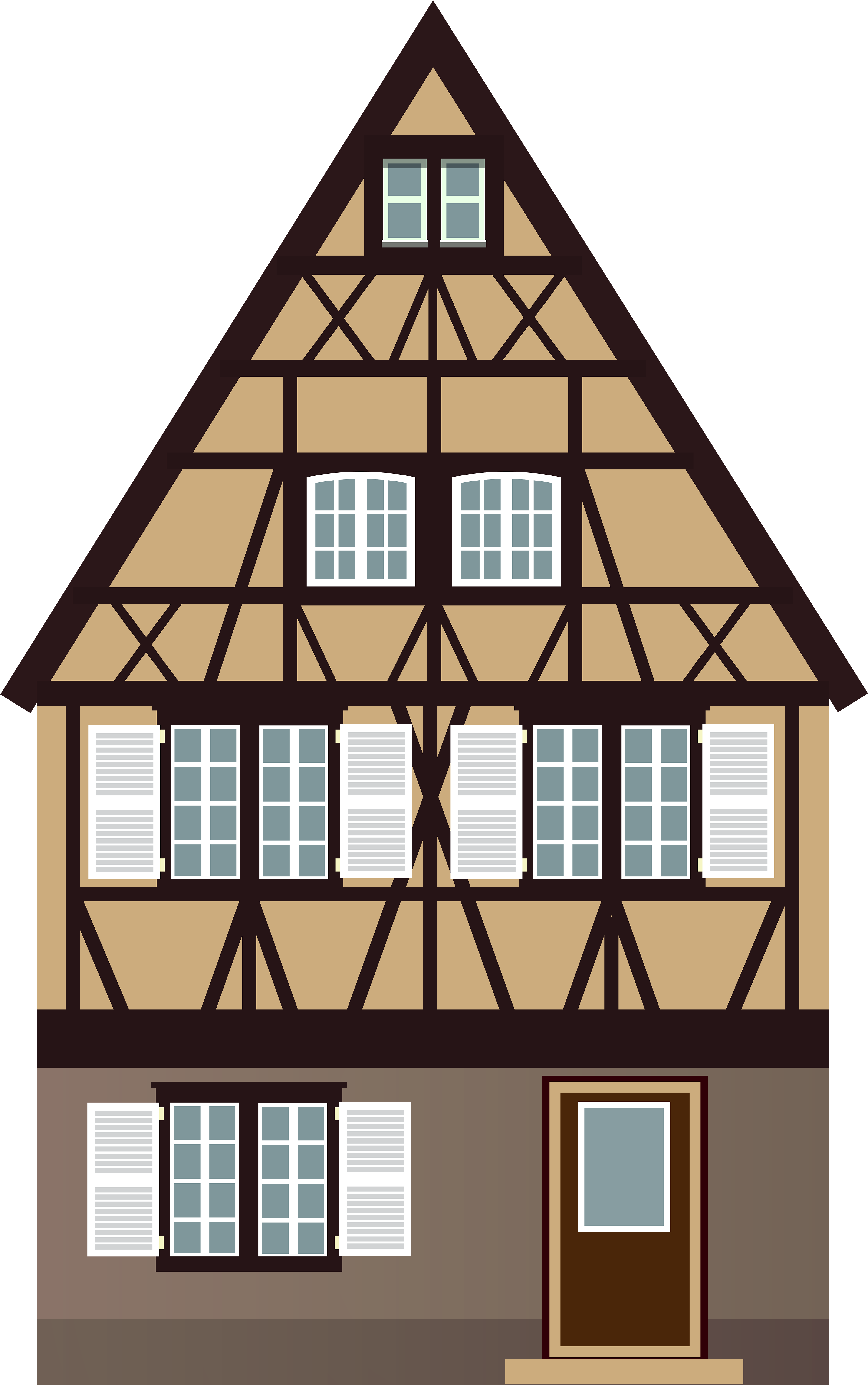 Brown House Png Clip Art - Window (3796x6000)