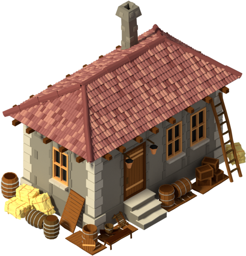Low Poly Medieval House 02 By Nsrossy - Low Poly Medieval House (894x894)
