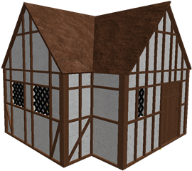 Medieval House [outlines, Small, T-shape] - Shed (420x420)