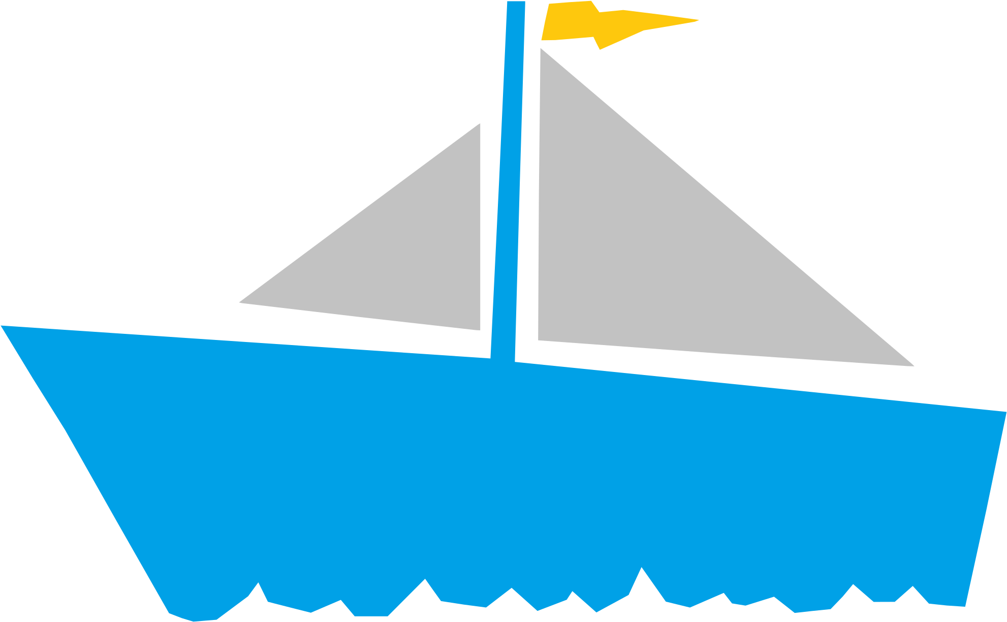 Sailing Boat Clipart Blue Sailboat - Big Blue Boat Clipart (2400x1628)