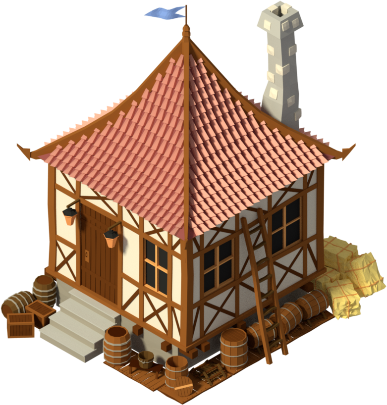 Low Poly Medieval House 01 By Nsrossy - House (894x894)