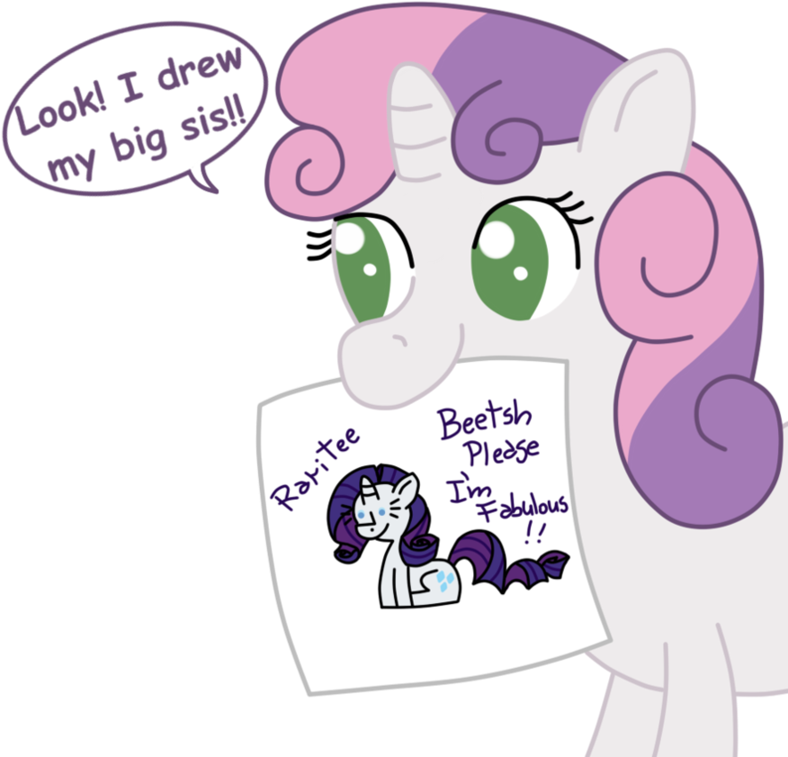 Look I Drew My Big Sis 2 Xee Beetsh 40 Ed Pabulous - Mlp Sweetie Belle Drawing (894x894)