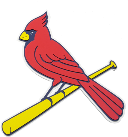 St Louis Cardinals Mlb 3d Foam Logo Wall Sign- Bird - Cardinals Birds On The Bat (471x480)