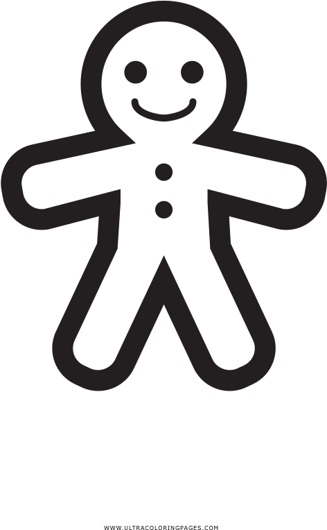 Gingerbread Man Coloring Page - Drawing (1000x1000)