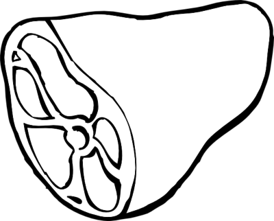 Ham Clip Art Black And White At Vector Online - Coloring Picture Of Ham (400x322)