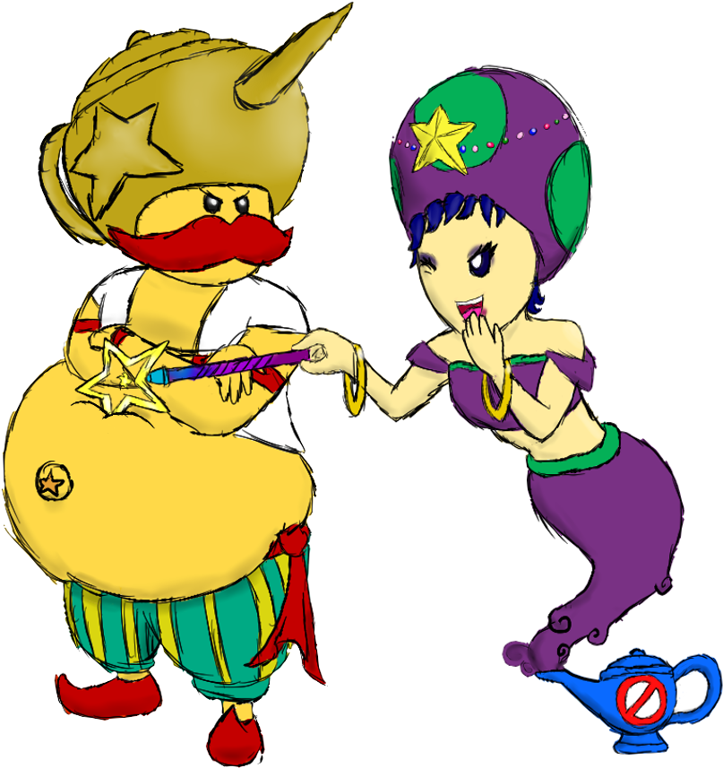 Collaboration) Mushroom Genies By Eternal-apprentice - Mario Party 4 Genie (930x940)