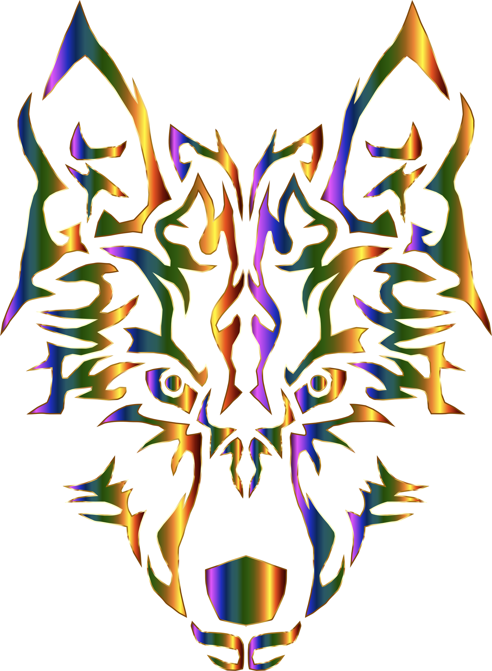 Symmetric Tribal Wolf No Background - Tribal Wolf (1700x2315)