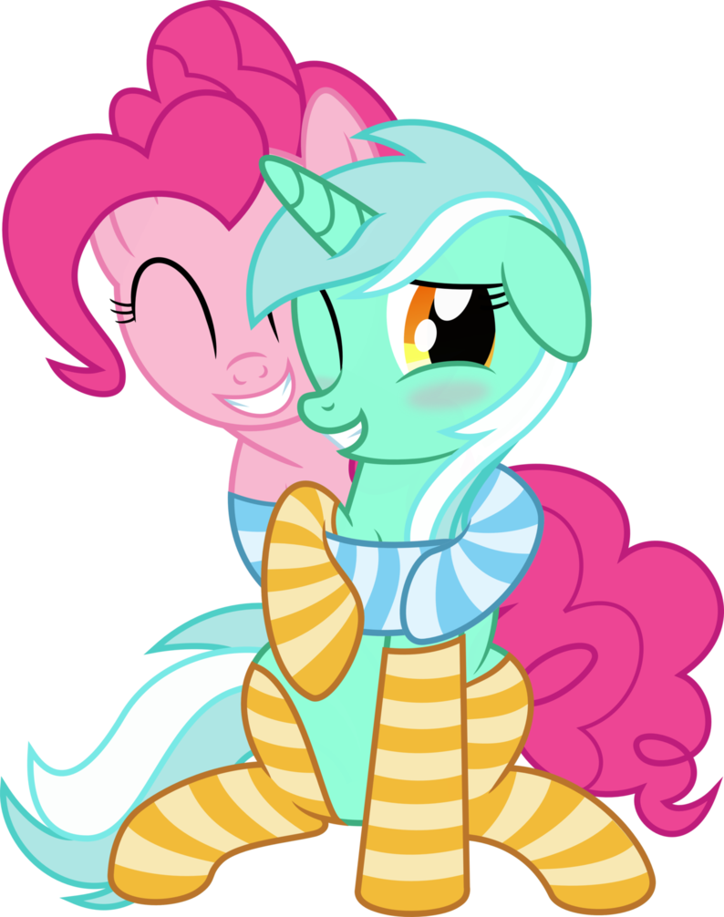 Pinkie And Lyra By Vaderpl - Cartoon (794x1006)