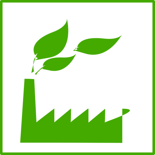 Eco Factory Icon - Green Factory Icon (500x500)