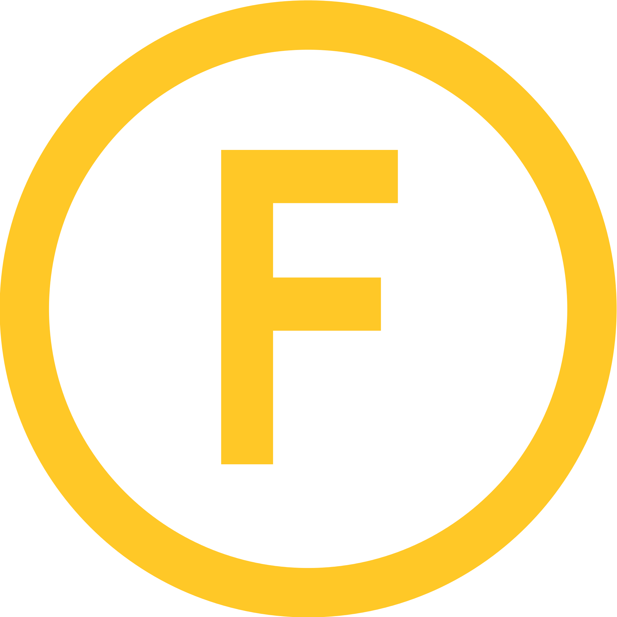 Orange Circle F Logo Ligne F Narbonne Png - Time Icon Yellow Png (2000x2000)