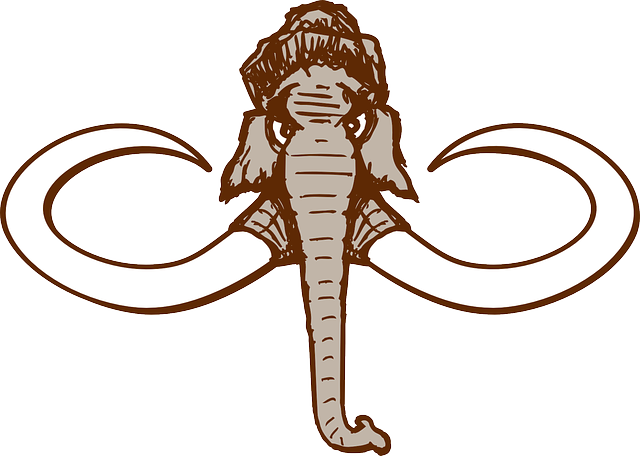 Extinct Mammoth, Animal, Grimly, Tusk, Trunk, Extinct - Mammoth Clip Art (640x456)