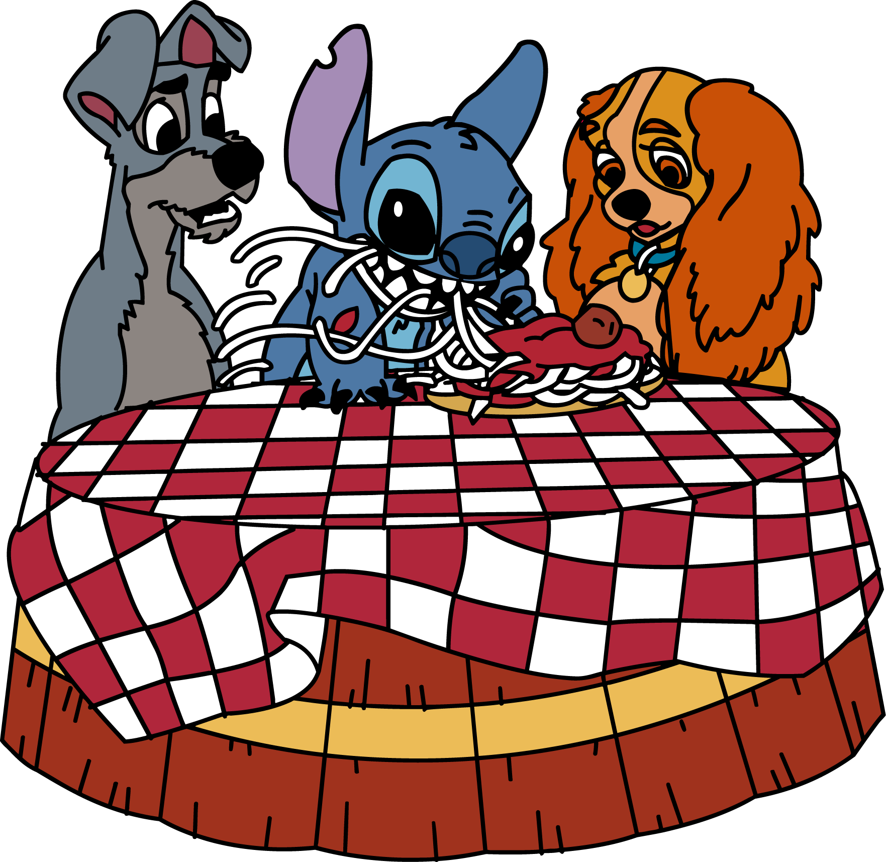 Stitch Lady And Tramp By Omegaxero - Lady And The Tramp Phone Case (1763x1715)