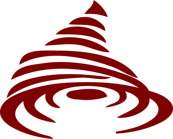 Upside-down Dark Red Tornado Clip Art At Clker - Tornado Clip Art (600x484)