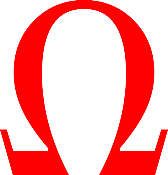 Svg Clip Art At Clker - Omega Symbol Red Png (570x596)
