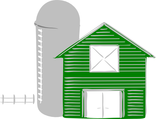 Red Barn Silhouette Clip Art For Modern Concept Green - House (600x457)