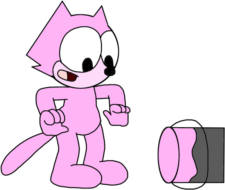 Felix The Cat In Pink Paint By Marcospower1996 - Cat (1032x774)