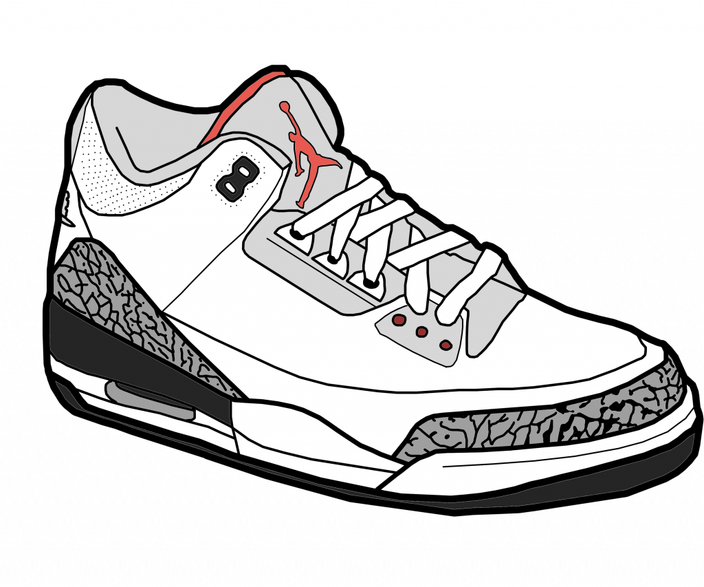 Best Free Shoe Clipart Jordan Drawing - Cartoon Jordan Shoes Png (1024x853)