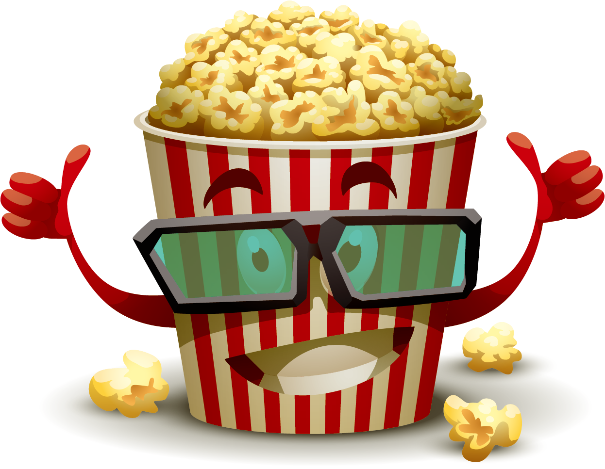 Popcorn Cinema 3d Film Cartoon - 3d Popcorn Png (1772x1772)