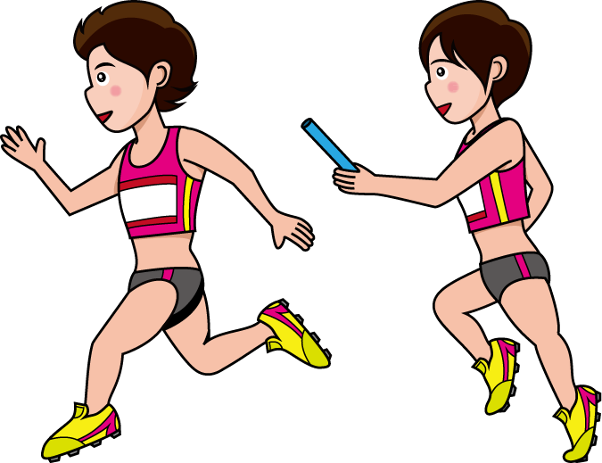 Kids Running Track Clipart Clipartxtras - 陸上 バトン パス イラスト (675x519)
