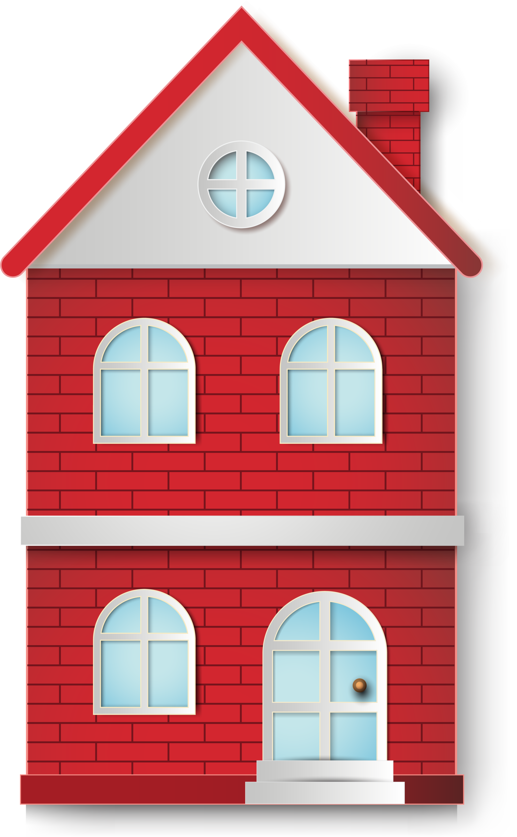 House Brick Villa - Red Brick House Cartoon (2000x3238)