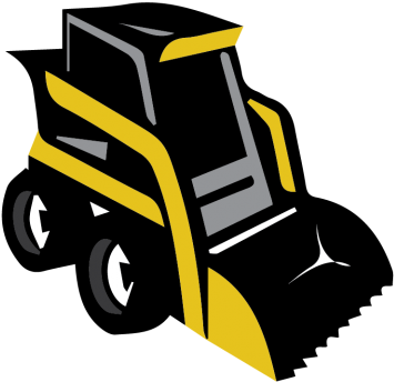 Small But Mighty - Skid Steer Cartoon (382x370)