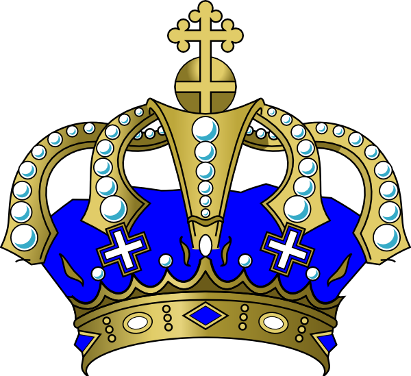 King - Crown - Clip - Art - Blue - Gold And Blue Crown (600x549)