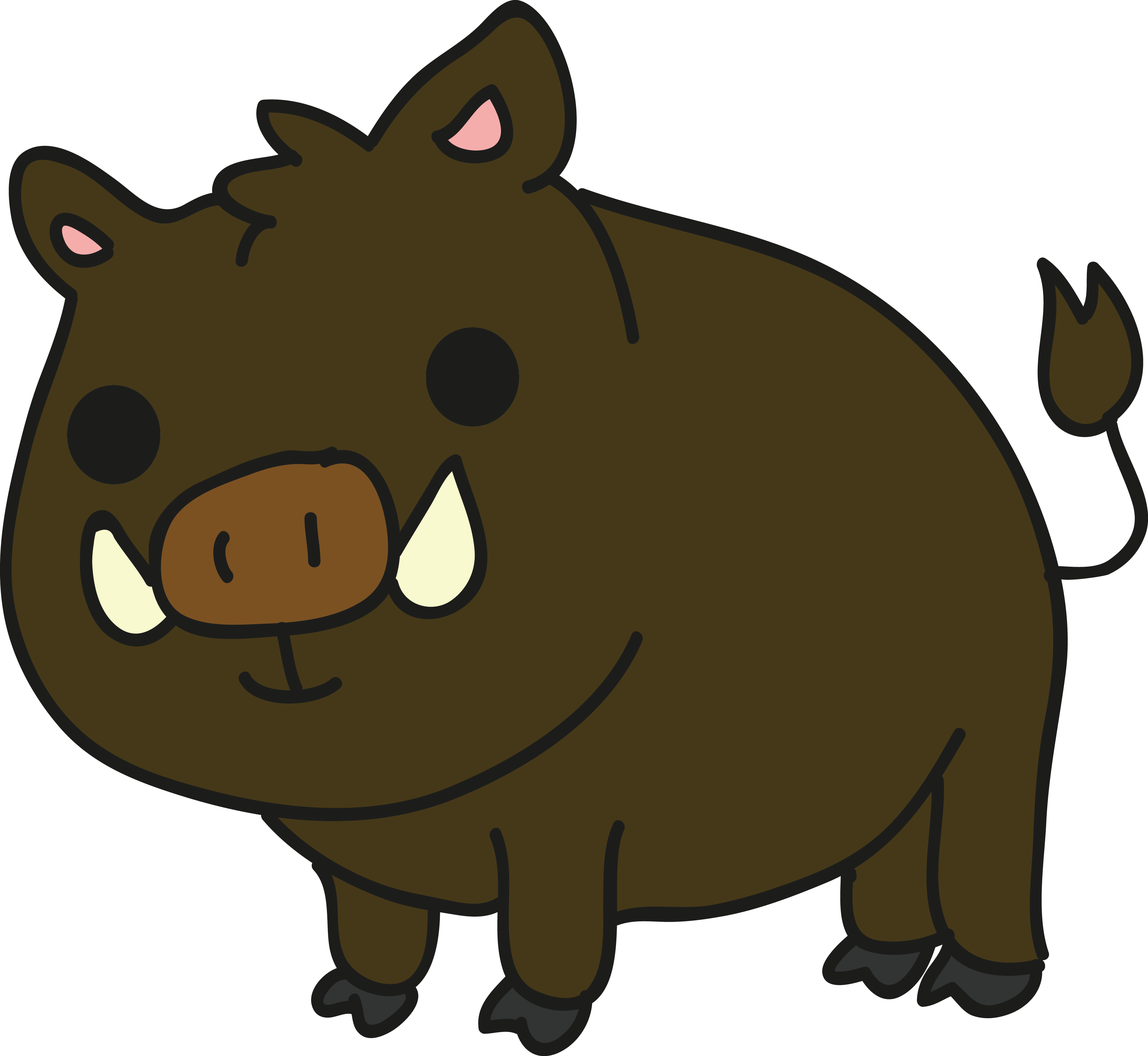 Wild Boar Cartoon Clip Art - Wild Boar Cartoon Clip Art (3403x3129)