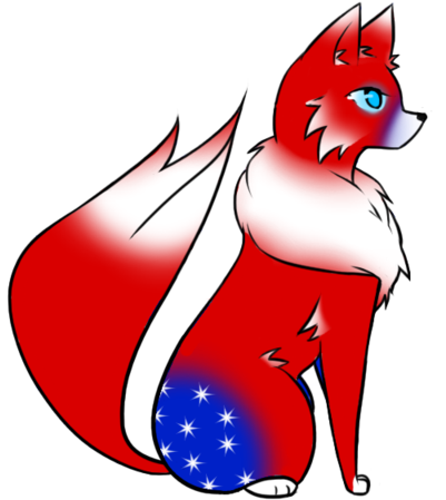 Red, White And Blue Fox By Whovian4life69 - Mão De Vaca (400x480)