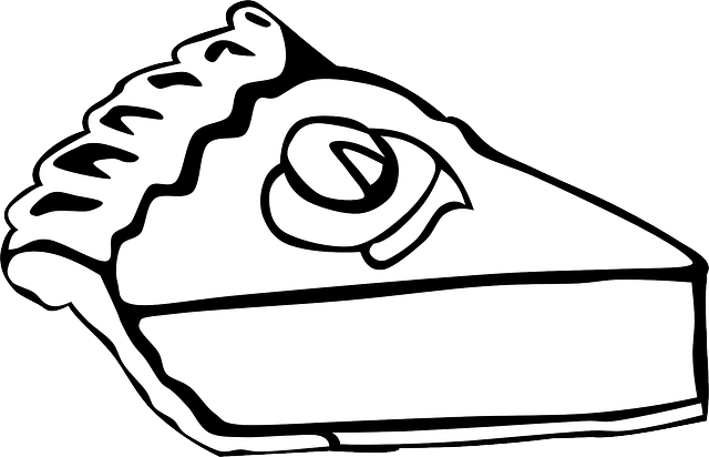 Food, Slice, Pumpkin, Menu, Outline, White - Pie Clipart Black And White (640x412)