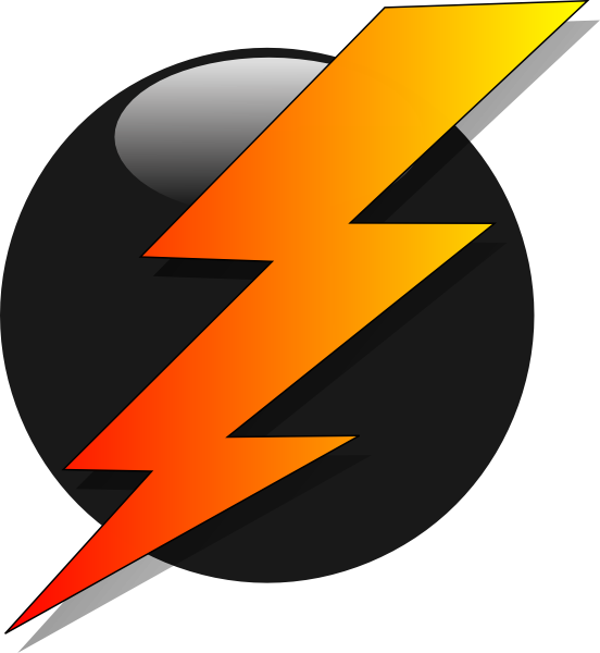 Orange And Black Lightning Bolt (552x600)