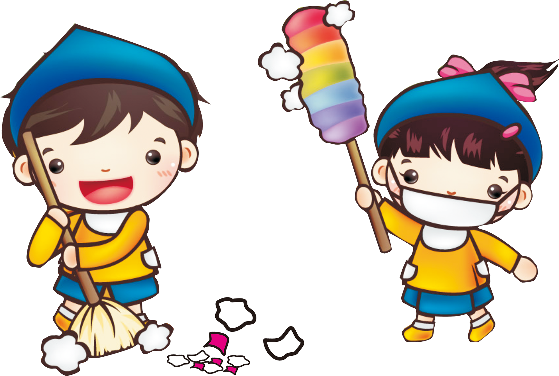 Chinese New Year Spring Cleaning Lunar New Year Illustration - 打掃 (3508x2480)