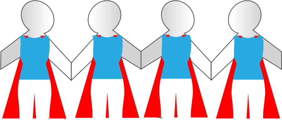 Paper Doll Chain Heroes - Luck Life (900x401)