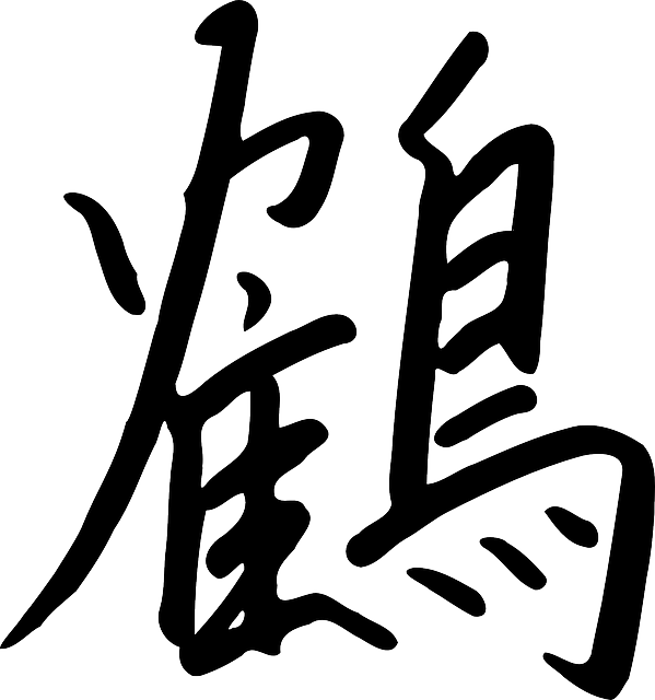 Writing Symbol, Chinese, Letter, Writing - Tsuru Kanji (599x640)