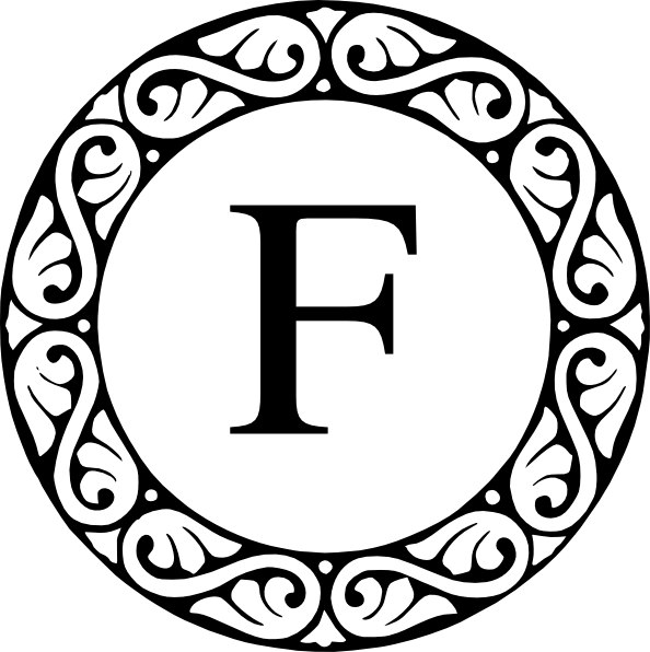 Letter F Monogram Clip Art At Clker - Letter T Monogram (594x596)