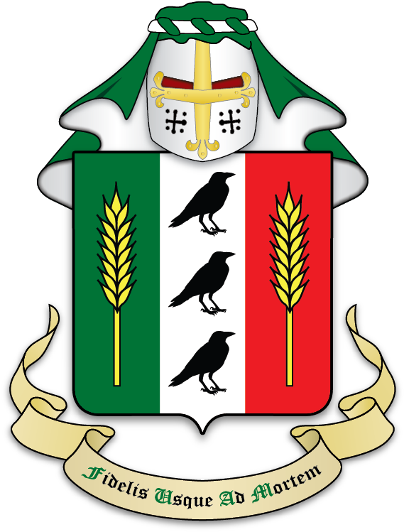 Tierced Per Pale, Vert, Argent And Gules, In Dexter - Emblem (612x792)